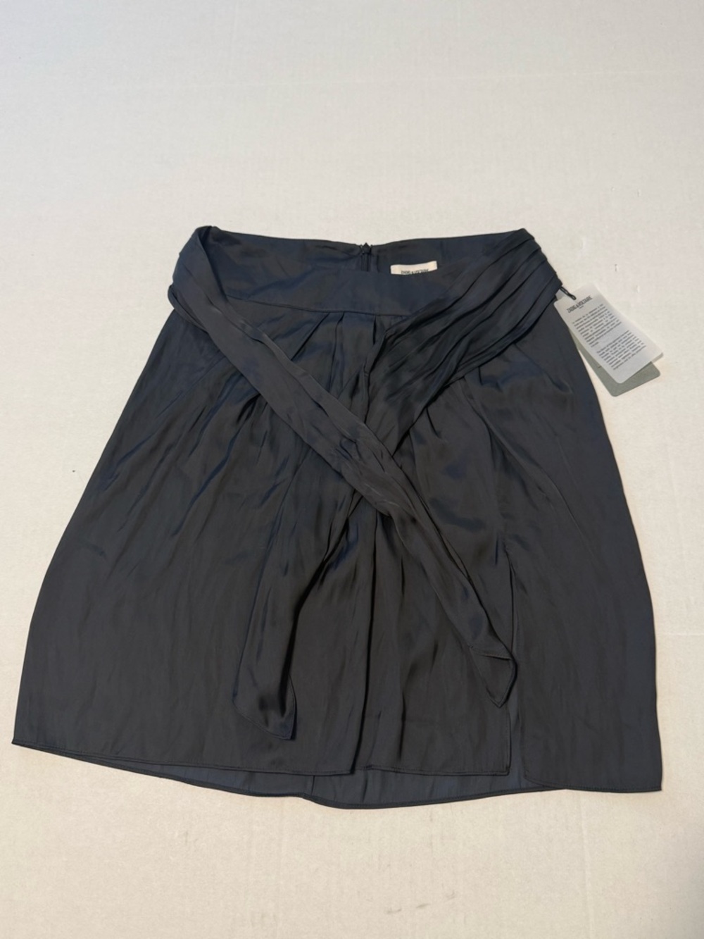 Zadig & Voltaire Black Tie-Waist Mini Skirt
